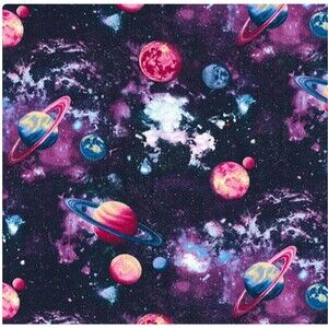 Glitter Planets Cotton Fabric Traditions Space Fabric By the Yard